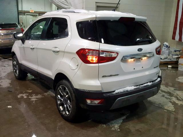 MAJ6P1WLXJC159563 - 2018 FORD ECOSPORT T WHITE photo 3