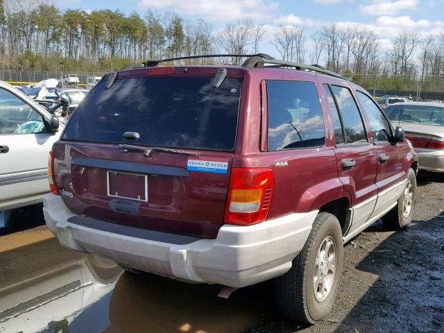 1J4GW58S0XC542802 - 1999 JEEP GRAND CHER BURGUNDY photo 4