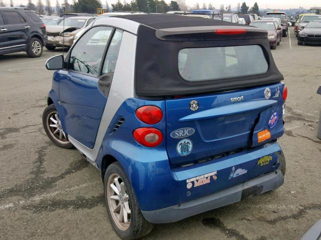 WMEEK31X09K221551 - 2009 SMART FORTWO PAS 蓝色 照片 3