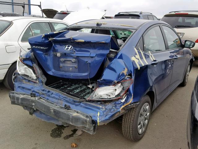 KMHCT4AE9GU011244 - 2016 HYUNDAI ACCENT SE BLUE photo 4