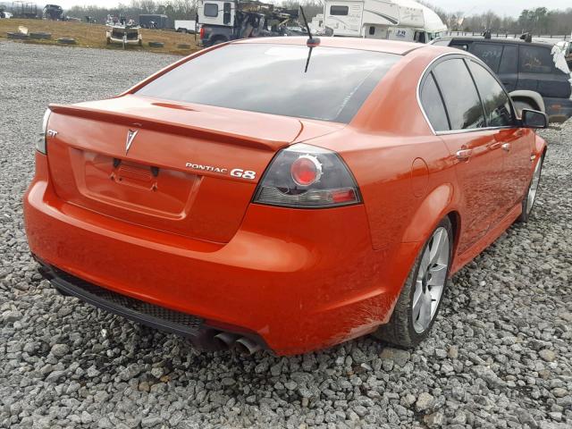 6G2EC57Y88L143012 - 2008 PONTIAC G8 GT ORANGE photo 4