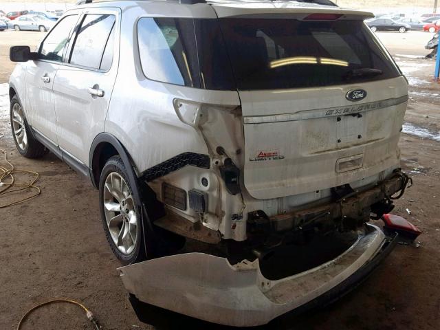 1FMHK8F87CGA49566 - 2012 FORD EXPLORER L WHITE photo 3