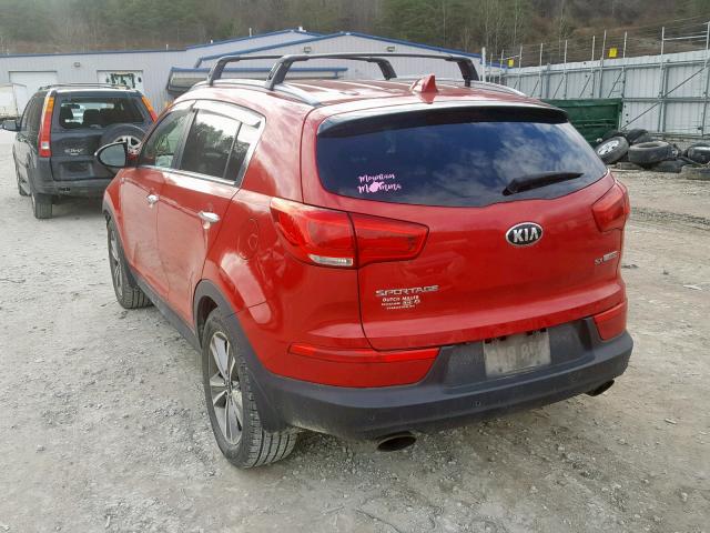 KNDPCCA63E7659747 - 2014 KIA SPORTAGE S RED photo 3