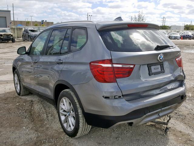 5UXWZ7C56G0R31899 - 2016 BMW X3 SDRIVE2 GRAY photo 3