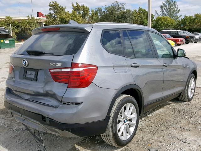 5UXWZ7C56G0R31899 - 2016 BMW X3 SDRIVE2 GRAY photo 4