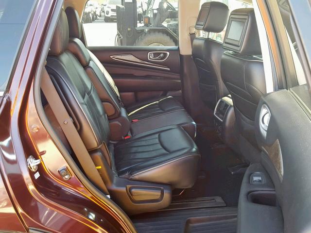 5N1AL0MN4DC302473 - 2013 INFINITI JX35 RED photo 6