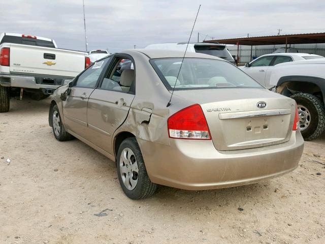 KNAFE121585538826 - 2008 KIA SPECTRA EX TAN photo 3