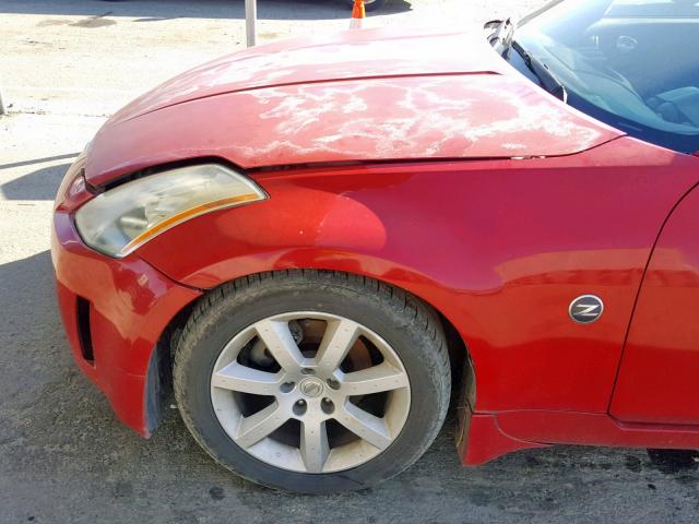 JN1AZ34E25M652039 - 2005 NISSAN 350Z COUPE RED photo 9