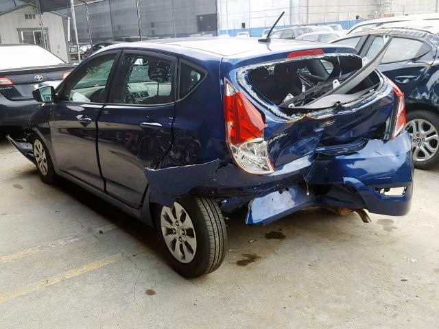 KMHCT5AE9HU337245 - 2017 HYUNDAI ACCENT SE BLUE photo 3