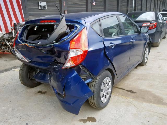 KMHCT5AE9HU337245 - 2017 HYUNDAI ACCENT SE BLUE photo 4