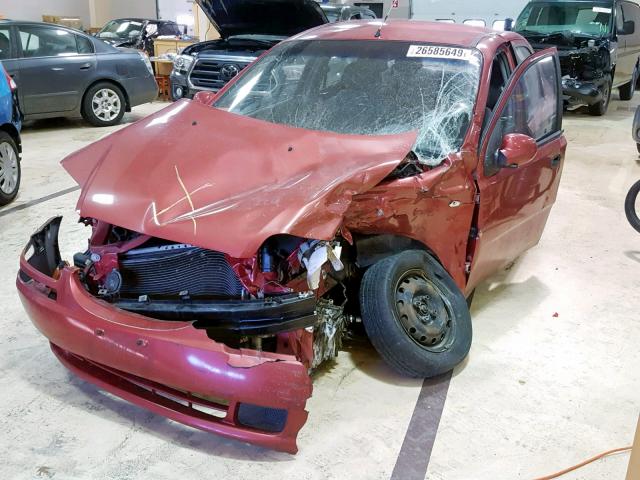 KL1TD52625B355495 - 2005 CHEVROLET AVEO BASE წითელი ფოტო 2