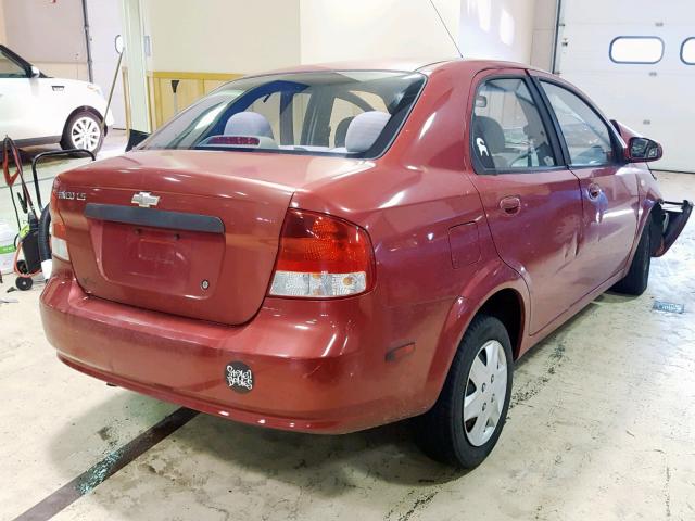 KL1TD52625B355495 - 2005 CHEVROLET AVEO BASE წითელი ფოტო 4
