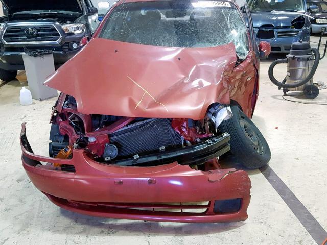 KL1TD52625B355495 - 2005 CHEVROLET AVEO BASE წითელი ფოტო 9