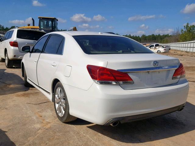 4T1BK3DB8BU382074 - 2011 TOYOTA AVALON BAS WHITE photo 3