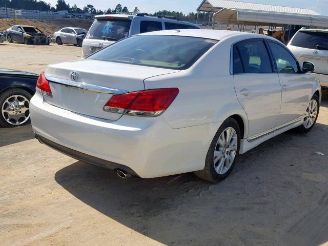 4T1BK3DB8BU382074 - 2011 TOYOTA AVALON BAS WHITE photo 4