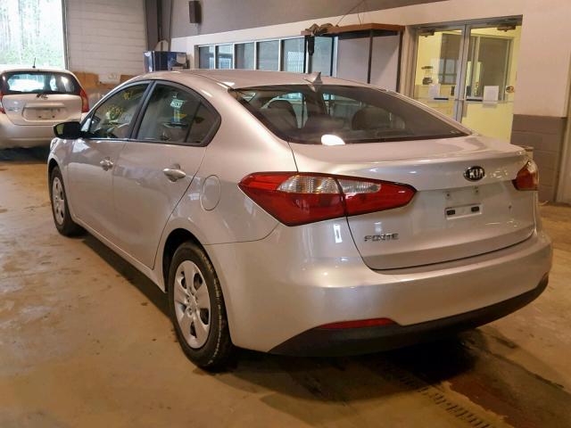 KNAFK4A63E5125550 - 2014 KIA FORTE LX SILVER photo 3