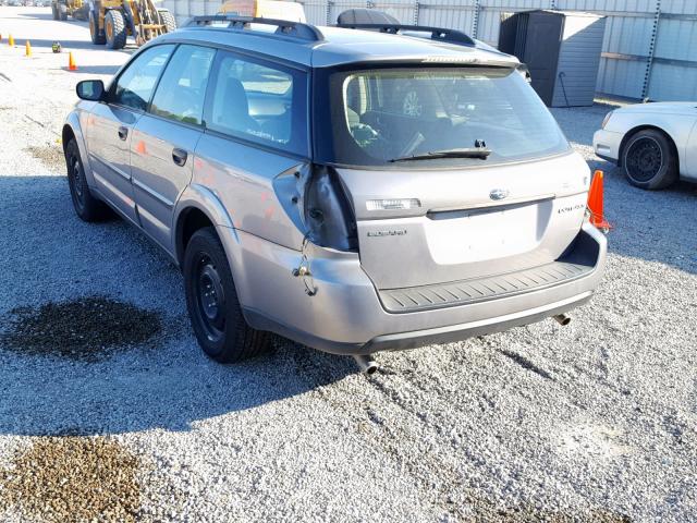 4S4BP60C487366785 - 2008 SUBARU OUTBACK GRAY photo 3