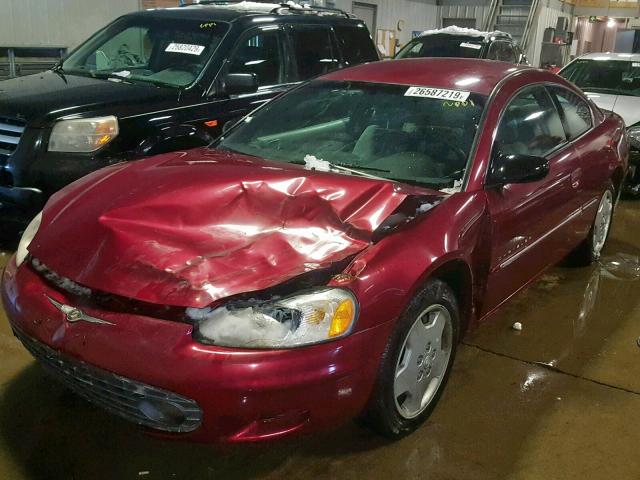 4C3AG42G71E031870 - 2001 CHRYSLER SEBRING LX MAROON photo 2