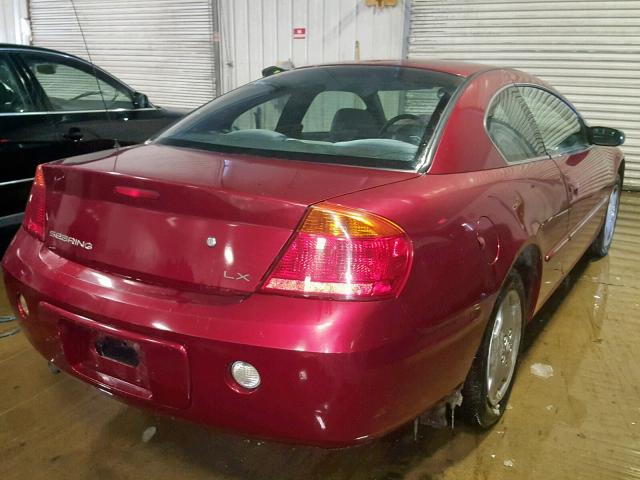 4C3AG42G71E031870 - 2001 CHRYSLER SEBRING LX MAROON photo 4