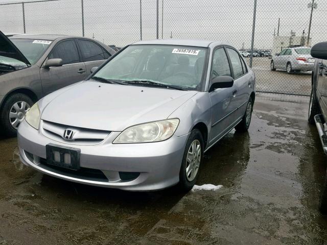 2HGES15155H590465 - 2005 HONDA CIVIC DX SILVER photo 2