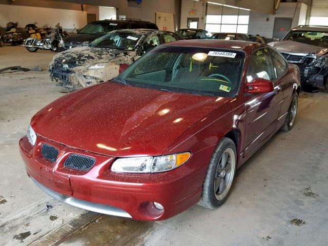 1G2WP12K9YF237822 - 2000 PONTIAC GRAND PRIX BURGUNDY photo 2