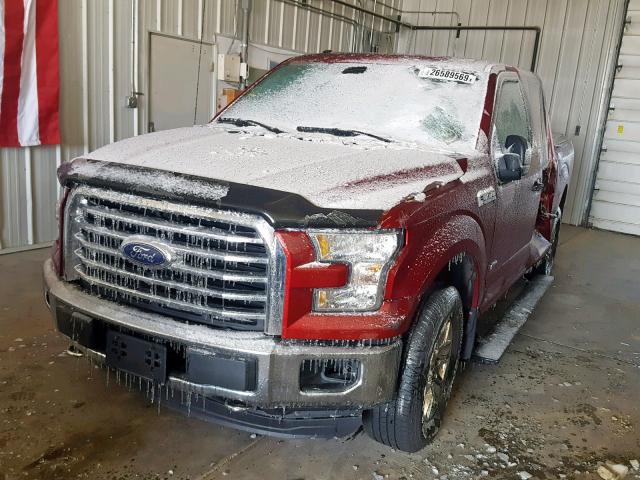 1FTEW1EG4GFA69216 - 2016 FORD F-150 RED photo 2