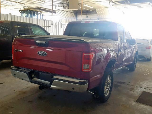 1FTEW1EG4GFA69216 - 2016 FORD F-150 RED photo 4