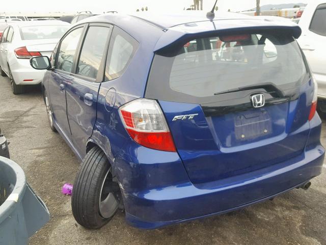 JHMGE8H44AS010119 - 2010 HONDA FIT SPORT BLUE photo 3