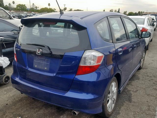 JHMGE8H44AS010119 - 2010 HONDA FIT SPORT BLUE photo 4