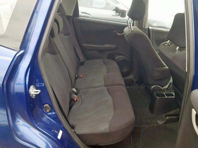 JHMGE8H44AS010119 - 2010 HONDA FIT SPORT BLUE photo 6