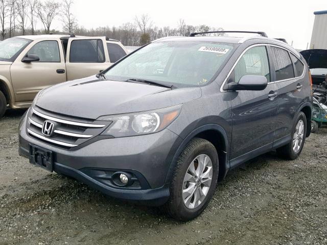 5J6RM4H76DL017582 - 2013 HONDA CR-V EXL GRAY photo 2