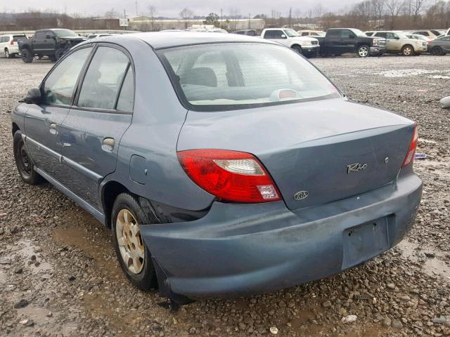 KNADC123X16043990 - 2001 KIA RIO BLUE photo 3