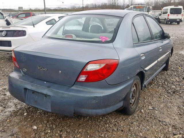 KNADC123X16043990 - 2001 KIA RIO BLUE photo 4