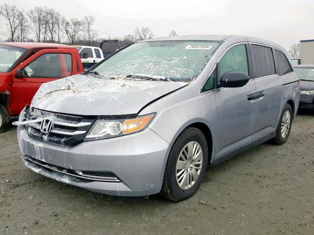 5FNRL5H21GB055621 - 2016 HONDA ODYSSEY LX GRAY photo 2