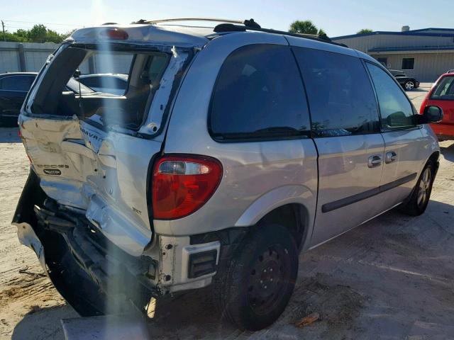 1D4GP45R65B369016 - 2005 DODGE CARAVAN SX SILVER photo 4