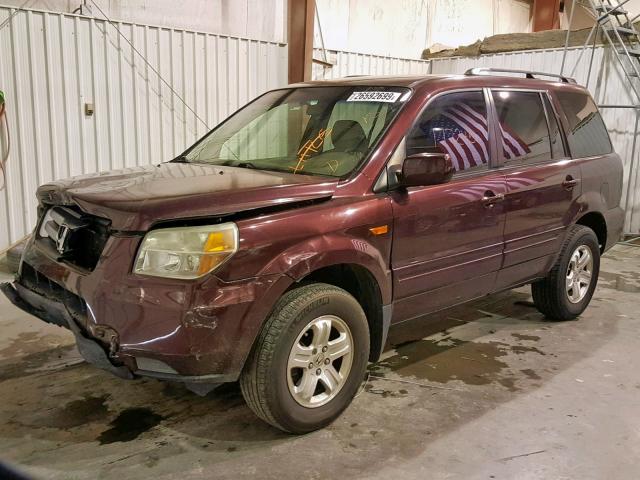 5FNYF18258B016043 - 2008 HONDA PILOT VP MAROON photo 2