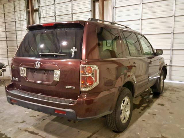 5FNYF18258B016043 - 2008 HONDA PILOT VP MAROON photo 4