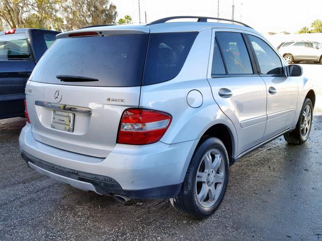 4JGBB86E47A244383 - 2007 MERCEDES-BENZ ML 350 SILVER photo 4