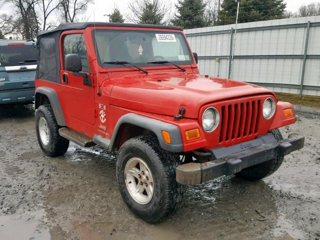 1J4FA39S75P383909 - 2005 JEEP WRANGLER X RED photo 1