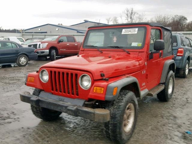 1J4FA39S75P383909 - 2005 JEEP WRANGLER X RED photo 2