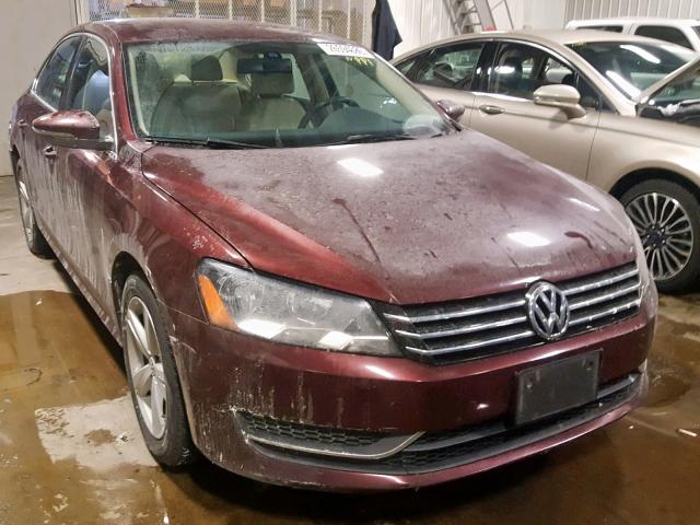 1VWBP7A36CC065974 - 2012 VOLKSWAGEN PASSAT SE MAROON photo 1