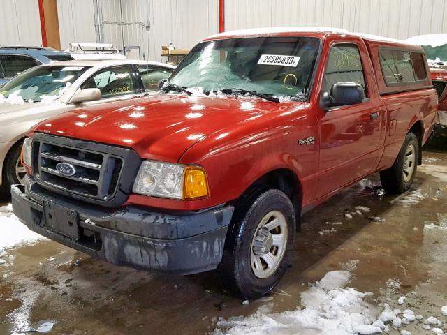 1FTYR10D24PB45023 - 2004 FORD RANGER MAROON photo 2