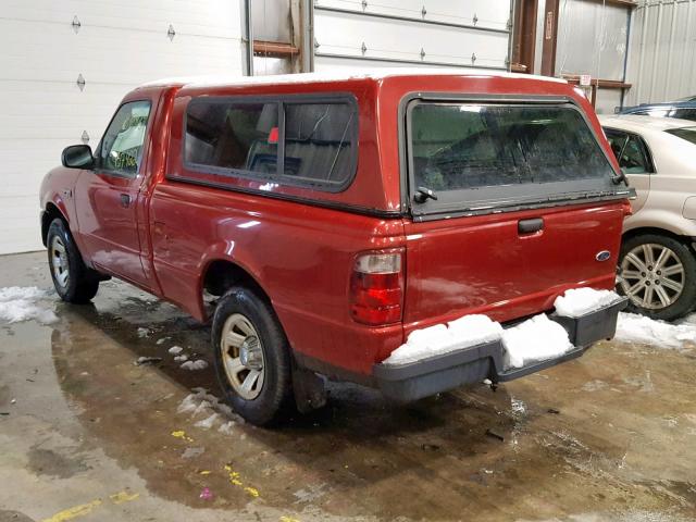 1FTYR10D24PB45023 - 2004 FORD RANGER MAROON photo 3