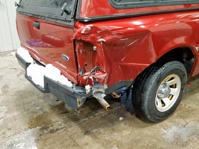 1FTYR10D24PB45023 - 2004 FORD RANGER MAROON photo 9