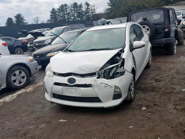 JTDKDTB38D1537382 - 2013 TOYOTA PRIUS C WHITE photo 2