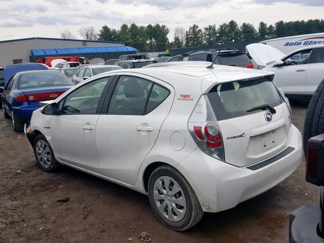 JTDKDTB38D1537382 - 2013 TOYOTA PRIUS C WHITE photo 3