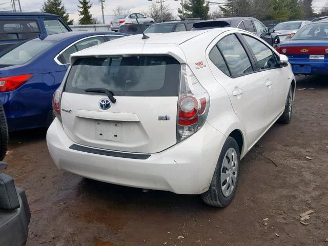 JTDKDTB38D1537382 - 2013 TOYOTA PRIUS C WHITE photo 4