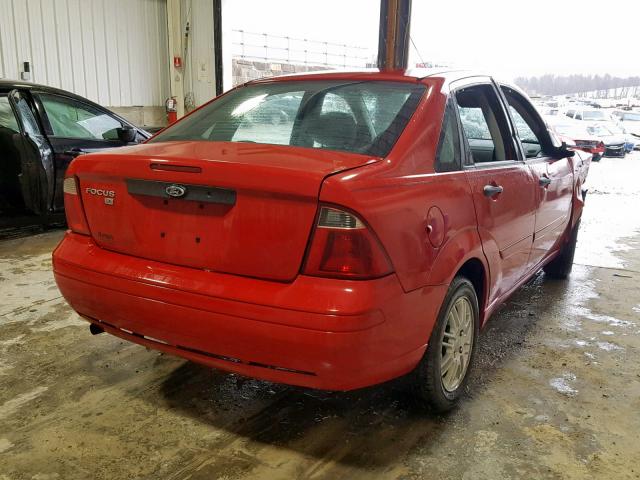 1FAFP34N47W257074 - 2007 FORD FOCUS ZX4 RED photo 4