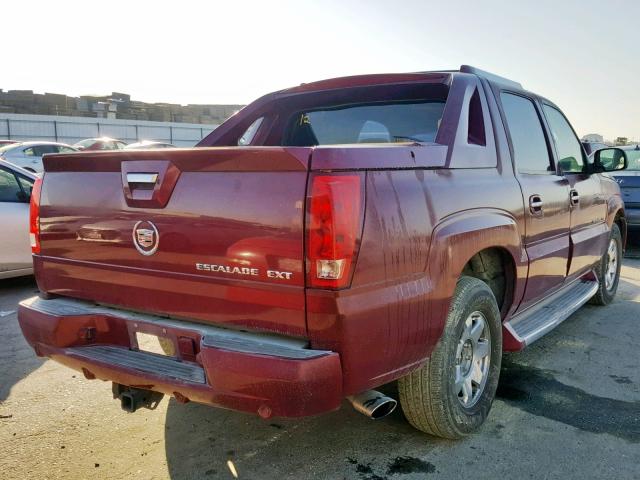 3GYEK62N74G270009 - 2004 CADILLAC ESCALADE E BURGUNDY photo 4