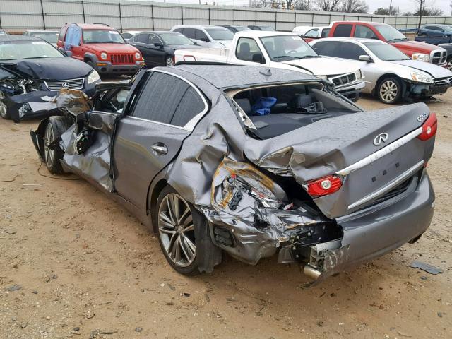 JN1AV7AR0EM703306 - 2014 INFINITI Q50 HYBRID GRAY photo 3